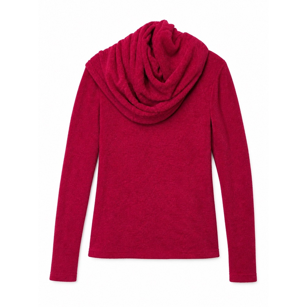 Athleta Women Raspberry Pink Fuzzy Cowl Neck Sweater Long Sleeve Top 709850 S